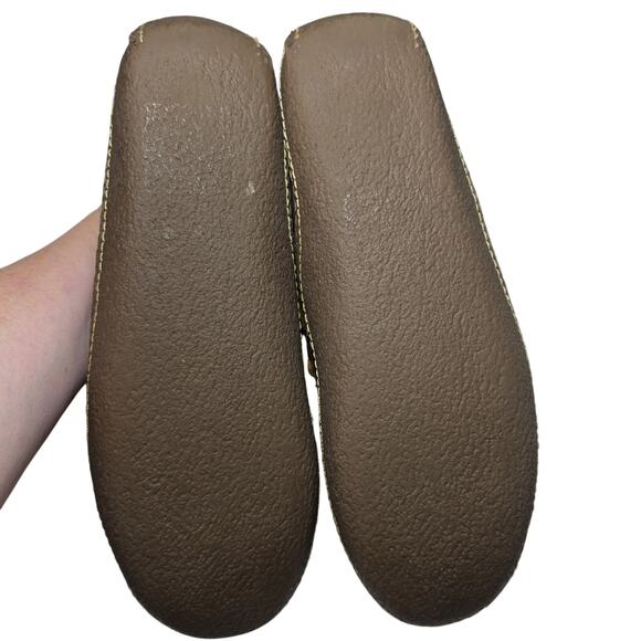 L.L.Bean Men\'s Handsewn Leather Slippers Brown Flannel-Lined - Brown Size 10 main image 7